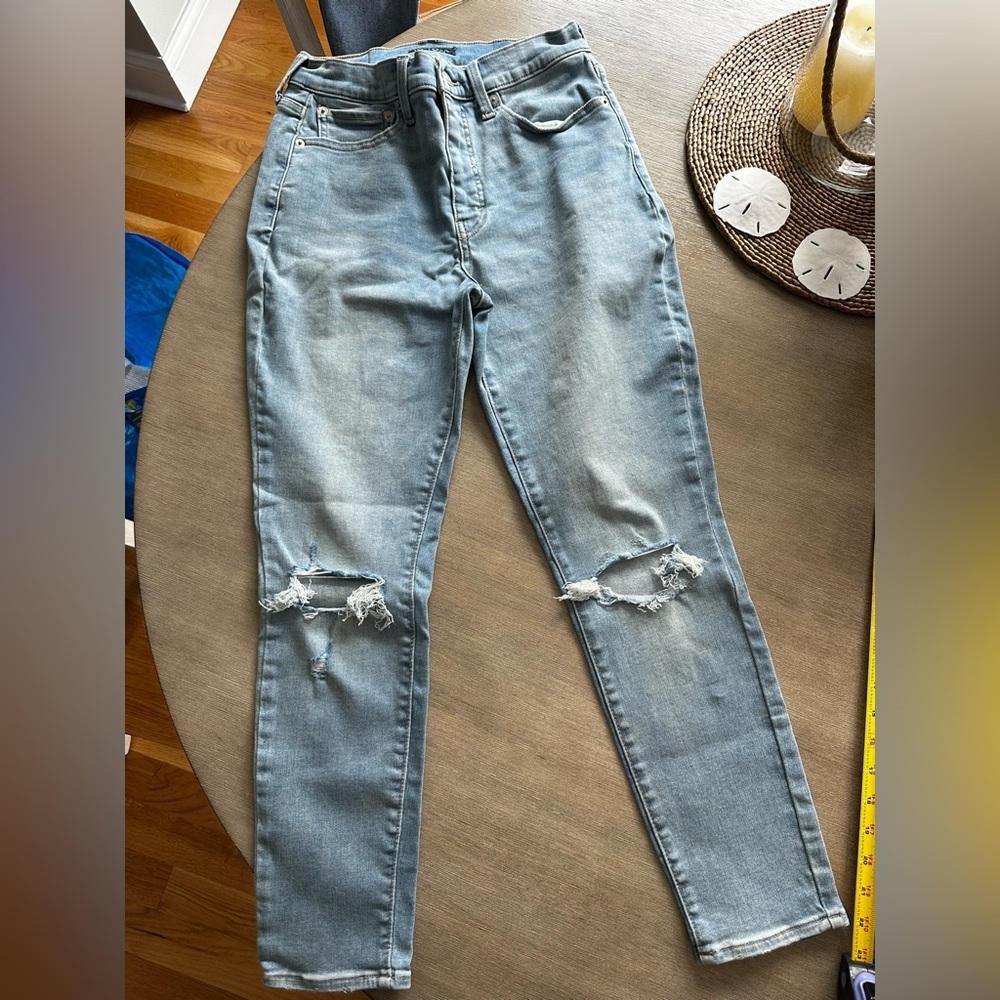 Lucky High rise skinny bridgette Light Blue Distressed Women Jeans 10/30 A